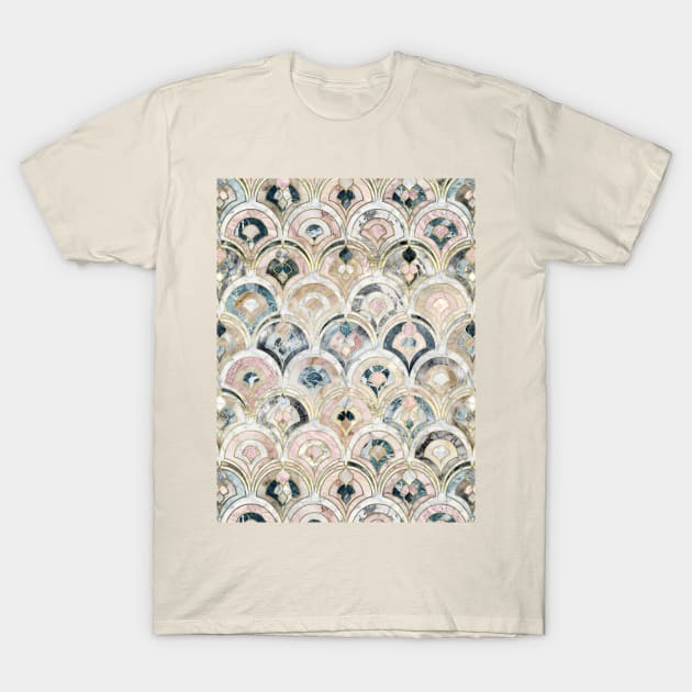 Art Deco Marble Tiles in Soft Pastels T-Shirt by micklyn